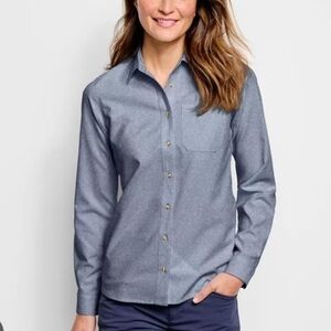 Orvis Women's Light Blue Button-Down Shirt